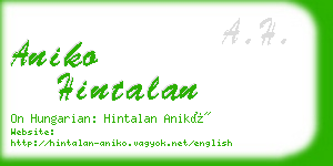 aniko hintalan business card